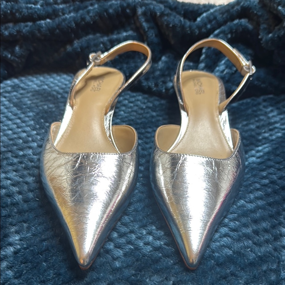 MICHAEL Michael Kors Silver Metallic Heels